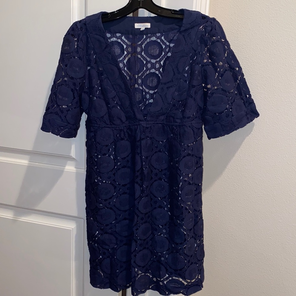 Shoshanna Navy Open Weave Swim Coverup